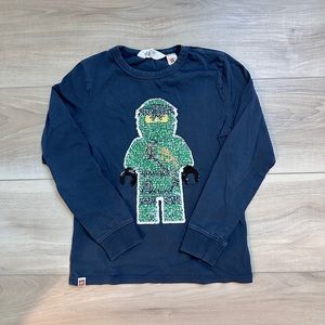 Boys HM x Lego Navy long-sleeve Ninjago shirt size 6x/7